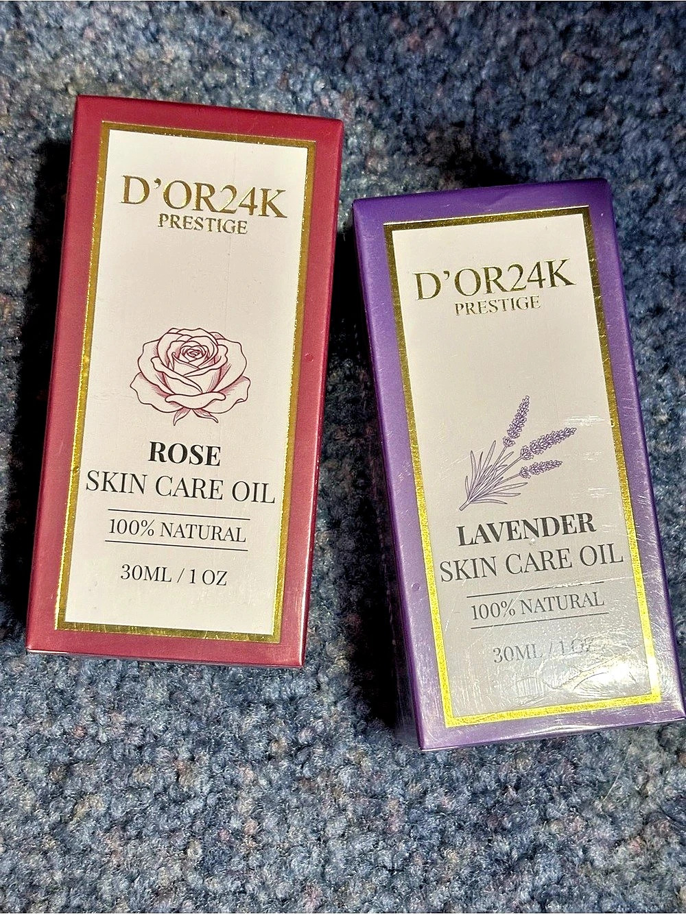 D'OR24K PRESTIGE Rose and Lavender Skin Care Oil Set